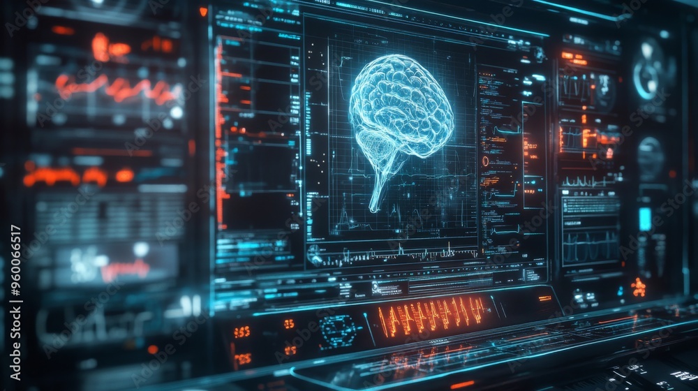 Futuristic Brain Scan Interface Futuristic Brain Scan Interface