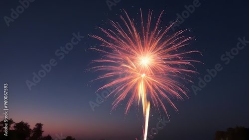 fireworks over the bright city