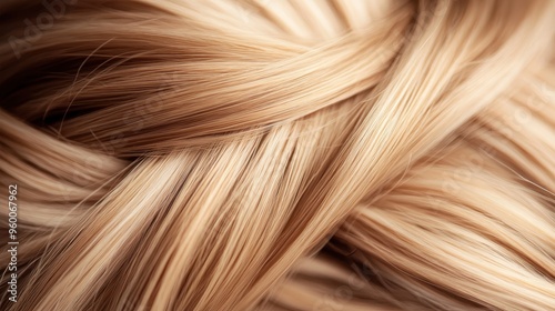 The image highlights interwoven strands of golden hair, presenting silky smoothness and a textured weave pattern, emphasizing the luxurious and healthy condition of the hair.