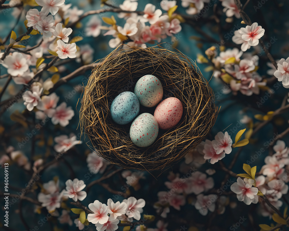 Fototapeta premium Cozy Easter card template