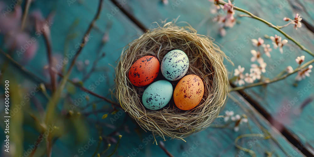 Fototapeta premium Cozy Easter card template