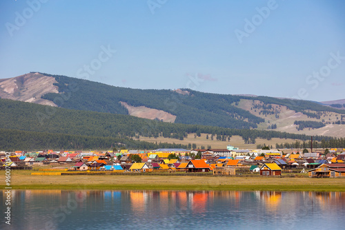 View to Khatgal, a village in Mongolia on the southern tip of Lake Khuvsgul