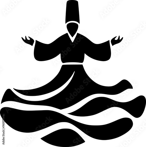 Elegant Whirling Dervishes Graphic for Mystical Festival Decor