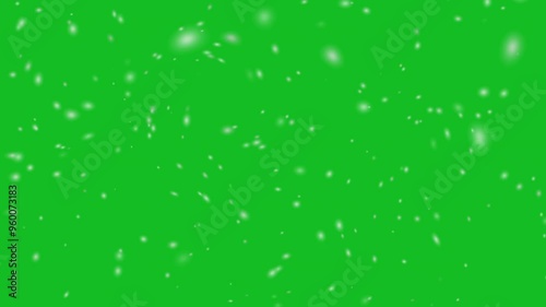 Snowing Animation on Green Screen, Seamless Loop