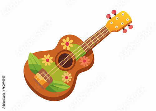 acoustic guitar isolated on white