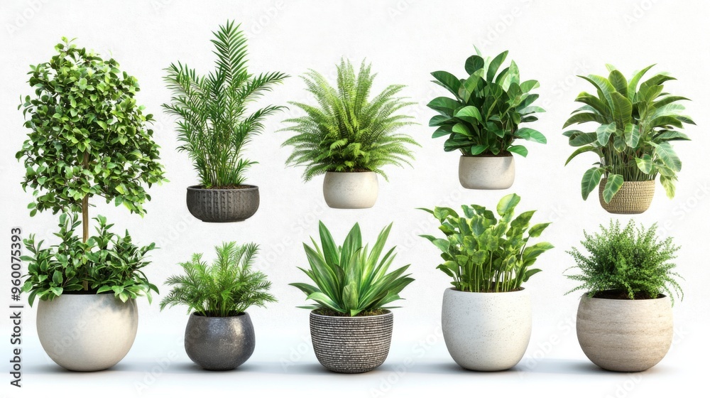 Fototapeta premium Houseplants in Stylish Pots