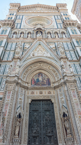 view of the architecture of the famous cathedral of Florence in Italy