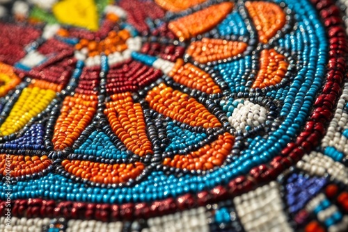 Native American beadwork art piece showcases cultural traditions