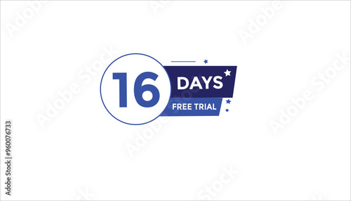 16 days free trial Countdown number banner templates. time icon. Vector Illustration 
