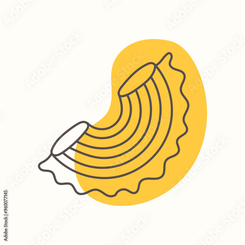 Italian Creste di gallo pasta. Traditions of Italian cuisine. Perfect for menu design, packaging, etc.