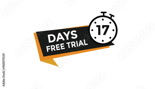 17 days free trial Countdown number banner templates. time icon. Vector Illustration 
