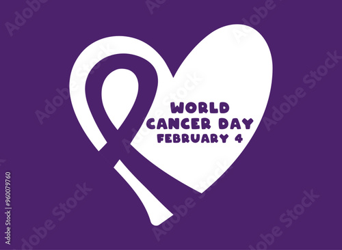 World Cancer Day. February 4. Purple background.
