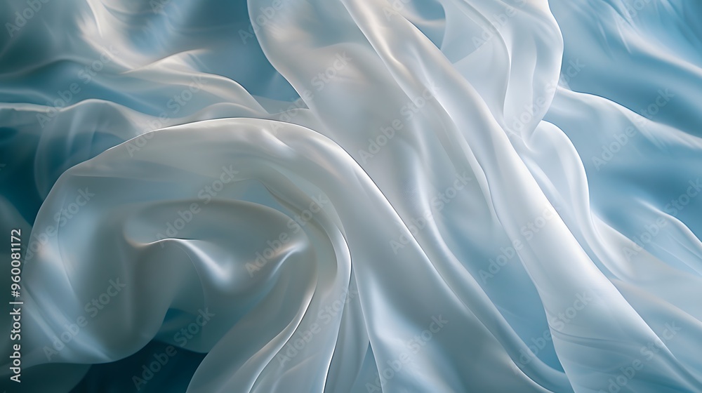 Obraz premium A piece of silk gently billowing in a soft breeze AI generated illustration