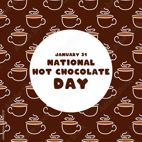 National Hot Chocolate Day. January 31. Seamless pattern.
