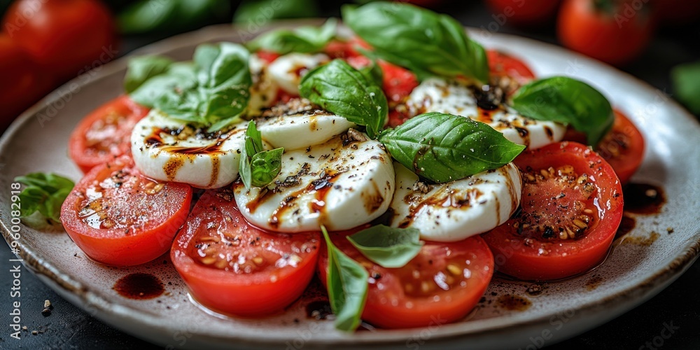 Caprese Salad with Fresh Basil and Balsamic Glaze Caprese Salad with Fresh Basil and Balsamic Glaze