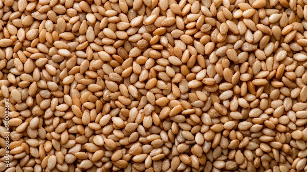 Close-up view of golden sesame seeds arranged neatly, perfect for culinary or health themes in photography. Close-up view of golden sesame seeds arranged neatly, perfect for culinary or health themes in photography.