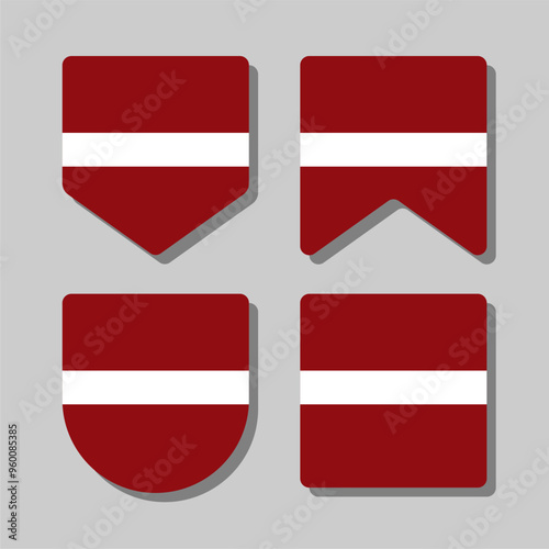 Free Download Latvia Flag Vector Illustration in High Resolution – Multiple Shapes on Grey Background, Editable and Scalable EPS File – Flat Design Icon or Symbol for Graphic Elements - GFXLoad