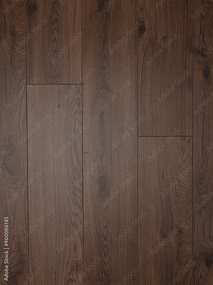 Fototapeta premium Dark Brown Oak Wooden Plank Texture, Elegant Timber Flooring Surface, Rich Hardwood Background