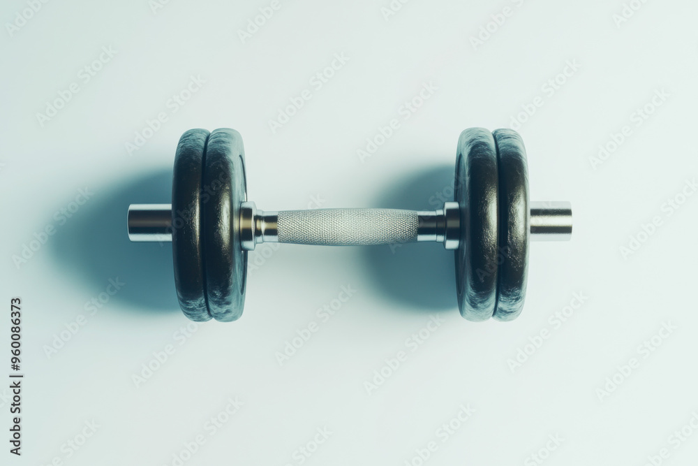 Solid Dumbbell Weight on Pure White Background Solid Dumbbell Weight on Pure White Background