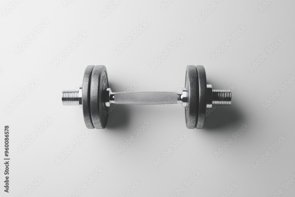 Solid Dumbbell Weight Isolated on White Solid Dumbbell Weight Isolated on White