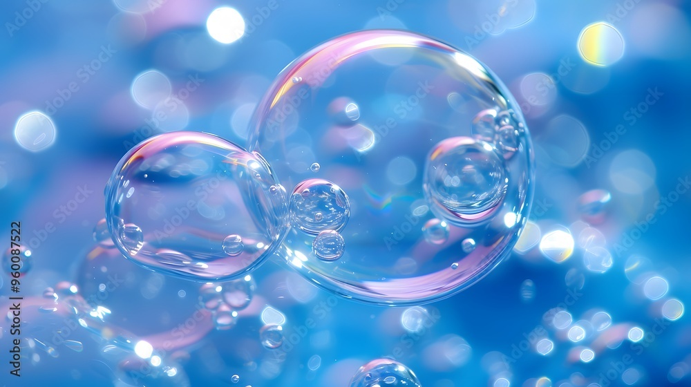 Bubbles rising to the surface of still water AI generated illustration Bubbles rising to the surface of still water AI generated illustration