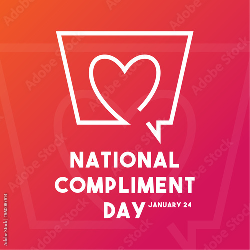 National Compliment Day. January 24. Gradient background. Poster, banner, card, background.