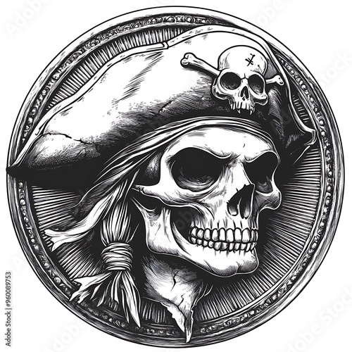 Skulls Pirate Coin Design