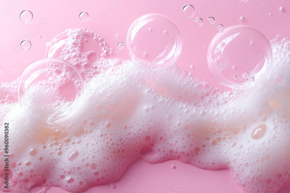 Fototapeta premium Water and soap foam background. Generative AI