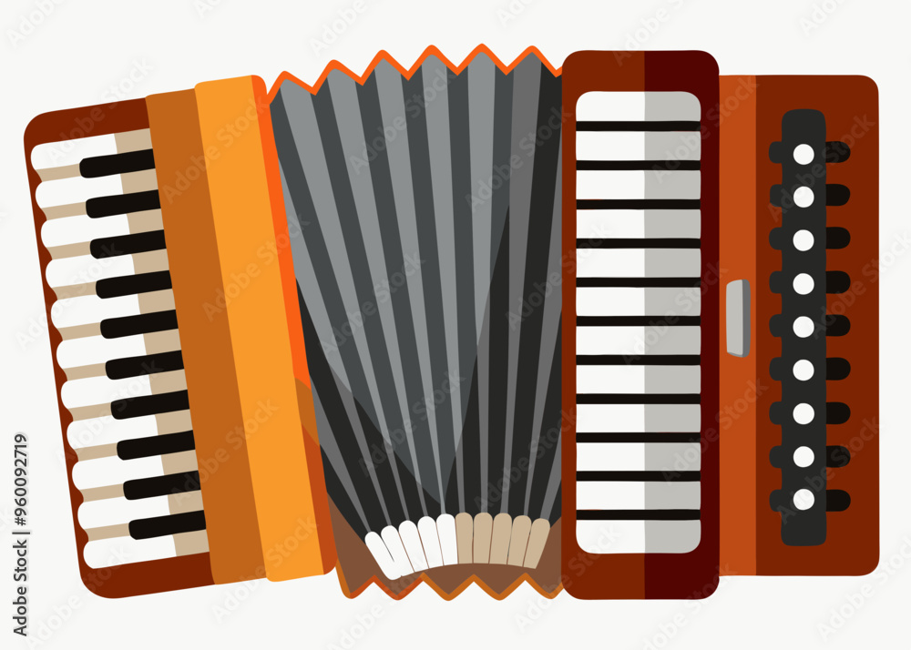 Accordion musical instrument isolated on white background Accordion musical instrument isolated on white background