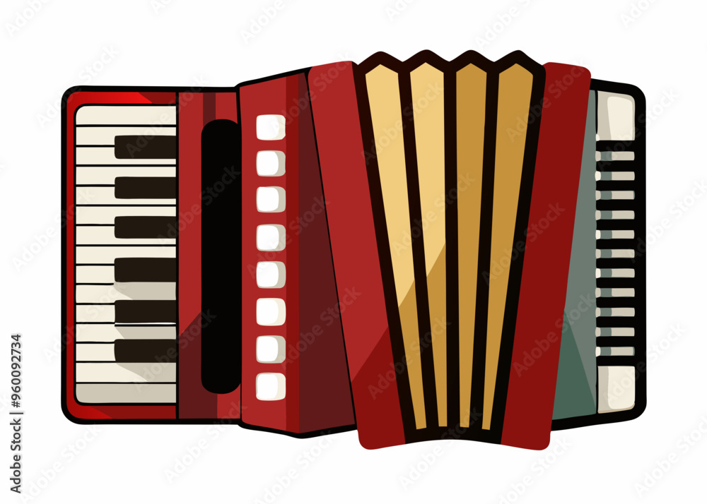 Accordion musical instrument isolated on white background Accordion musical instrument isolated on white background