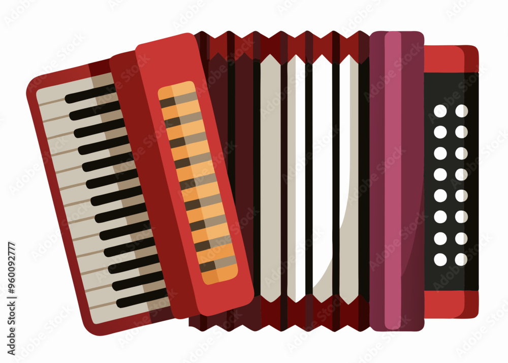 Accordion musical instrument isolated on white background Accordion musical instrument isolated on white background