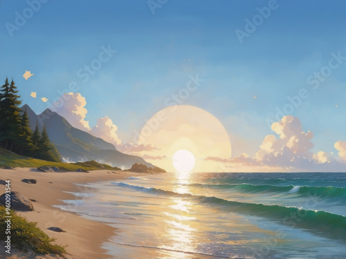 a sunrise image illustration