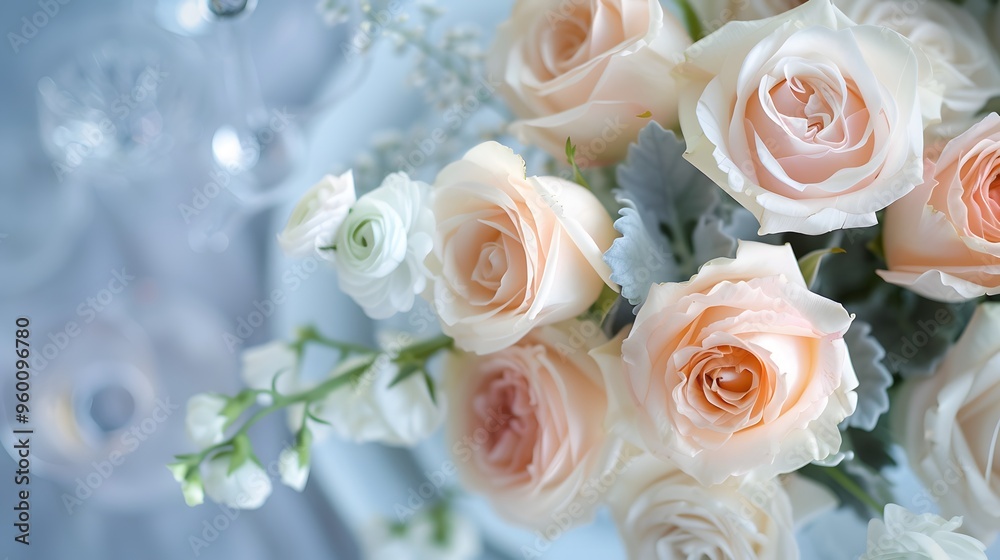 Pale rose and powder blue colors to create a serene surrounding AI generated illustration Pale rose and powder blue colors to create a serene surrounding AI generated illustration