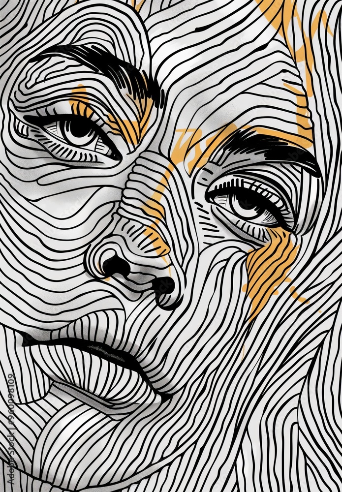 woman face and lines asmr graphics. woman face and lines asmr graphics.