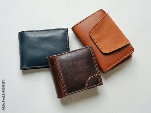 three wallet on a white background