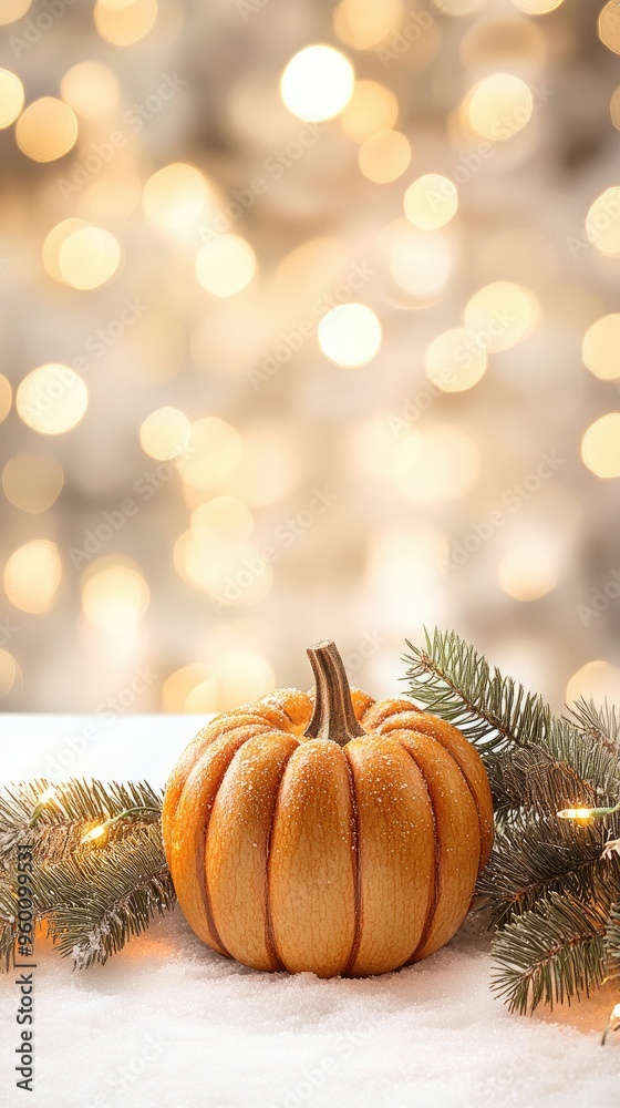 A cheerful Halloween pumpkin sits on a kitchen table adorned with festive decorations and garland, capturing the spirit of the season in a cozy atmosphere A cheerful Halloween pumpkin sits on a kitchen table adorned with festive decorations and garland, capturing the spirit of the season in a cozy atmosphere
