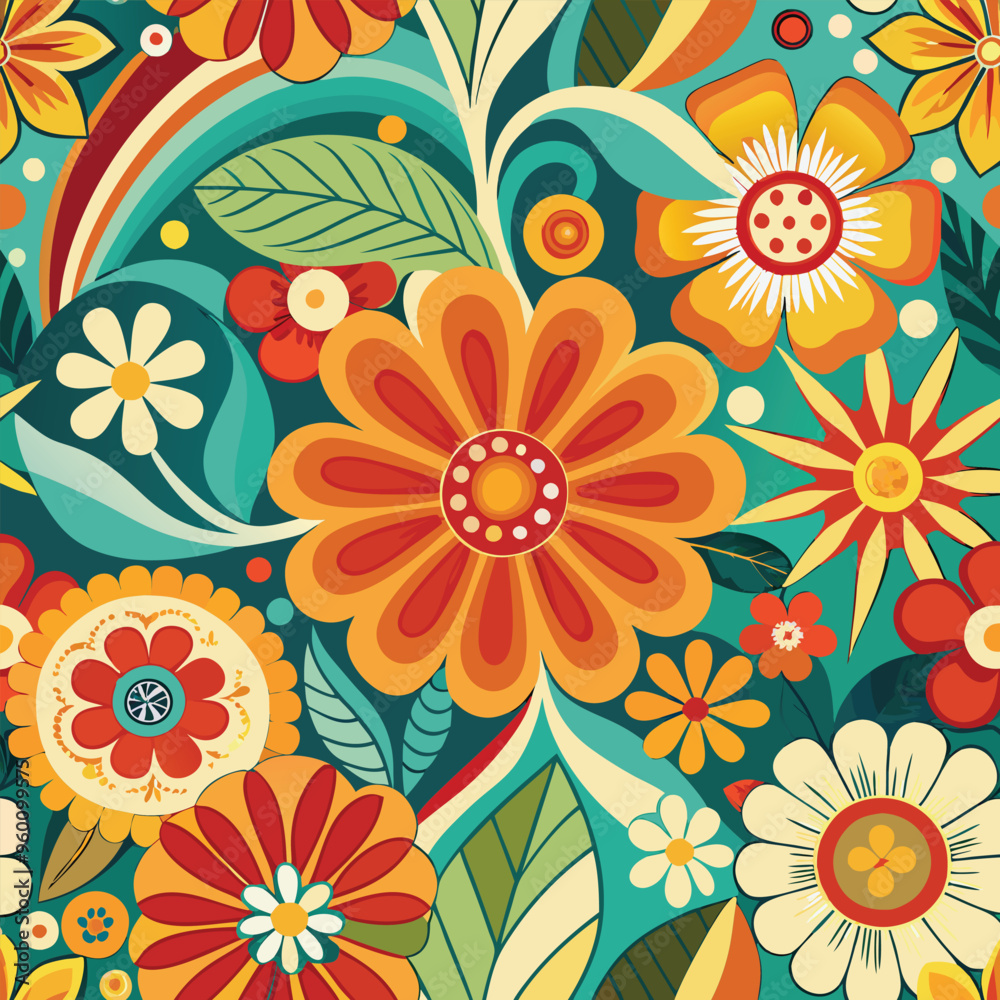 Set Summer vibes Vibrant Floral Abstract Wallpaper background flat design colorful primary colors Set Summer vibes Vibrant Floral Abstract Wallpaper background flat design colorful primary colors