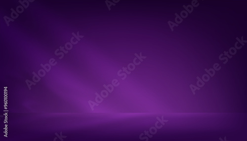 Purple Background 3d Studio Room with Spotlights for Product Display,Dark Violet futuristic with light,shadow gradient on wall and floor.Modern abstract backgrounds design for technology