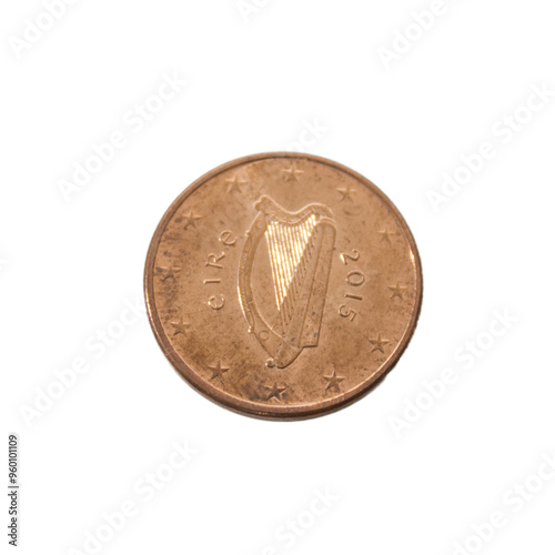 five Cent Euro Coin copper Close-Up detailed country