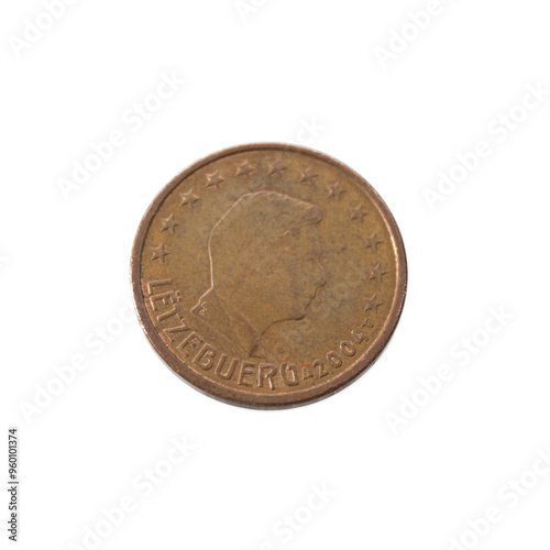 five Cent Euro Coin copper Close-Up detailed country