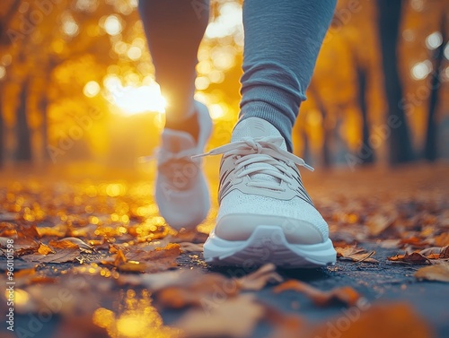 Energetic man in white sneakers jogging in fresh air. Active lifestyle, outdoor fitness routine. Healthy exercise, wellness, sporty morning workout.