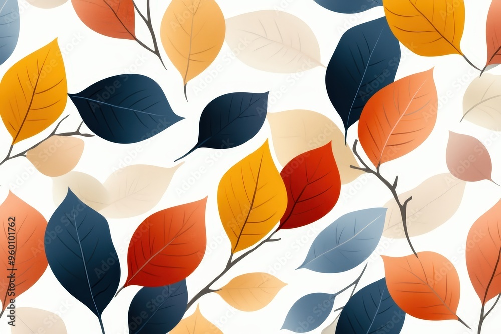 Obraz premium A Vibrant Display of Autumn Leaves Showcasing Warm Tones Against a Soft, Neutral Background