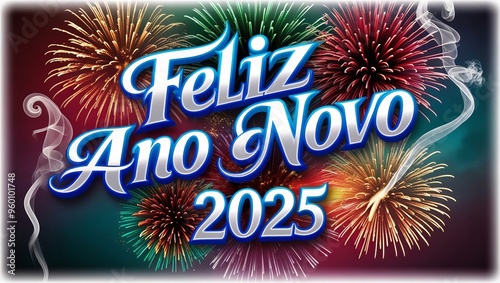 Feliz Ano Novo 2025 com fogos