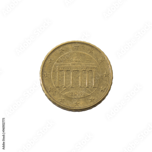 ten Cent Euro Coin gold Close-Up detailed country