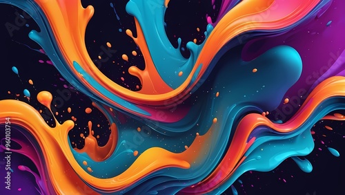 abstract background with colorful liquid splashes