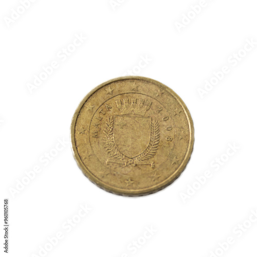 ten Cent Euro Coin gold Close-Up detailed country