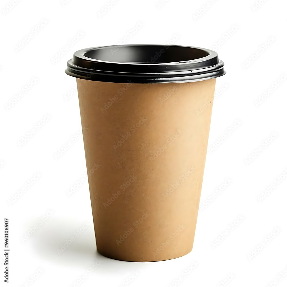 Photo of a Blank Disposable Coffee Cup on White Background Photo of a Blank Disposable Coffee Cup on White Background