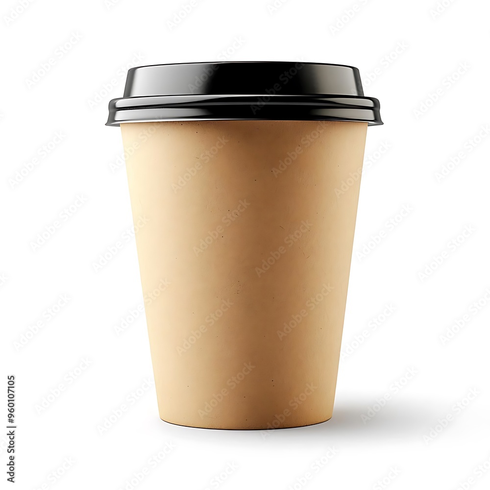 Realistic Blank Paper Coffee Cup with Black Lid Mockup Realistic Blank Paper Coffee Cup with Black Lid Mockup