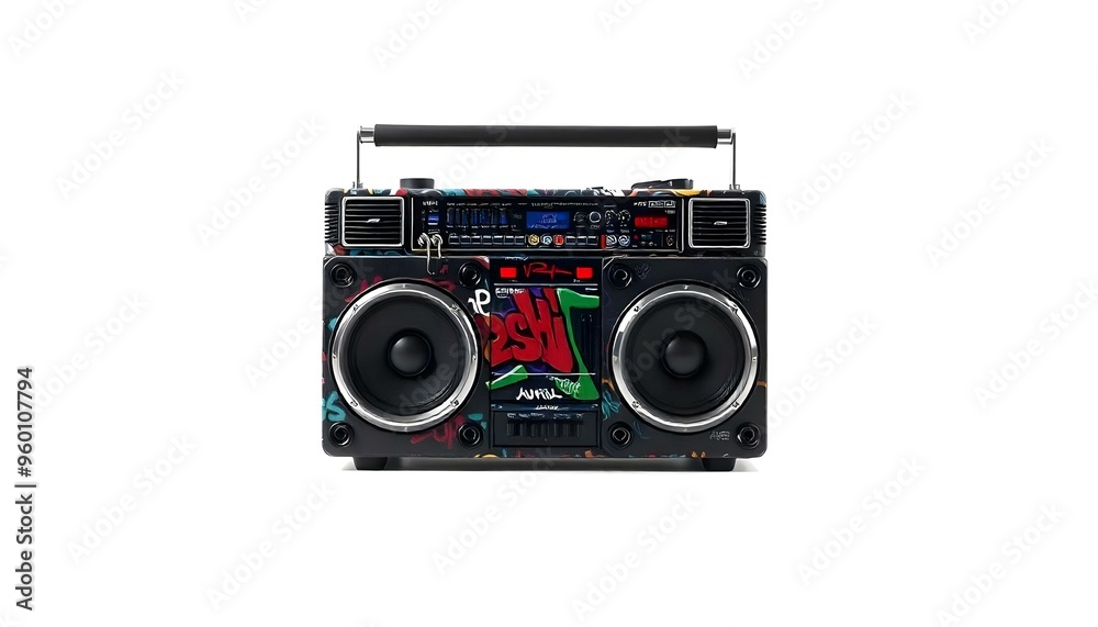 Graffiti boombox isolated on a white background Graffiti boombox isolated on a white background