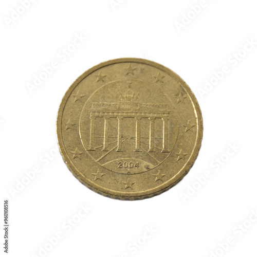 50 cent Euro Coin Featuring Brandenburg Gate